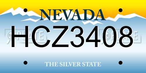 HCZ3408 Nevada License Plate