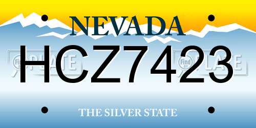 HCZ7423 Nevada License Plate