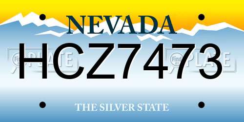 HCZ7473 Nevada License Plate