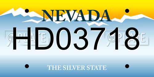 HD03718 Nevada License Plate