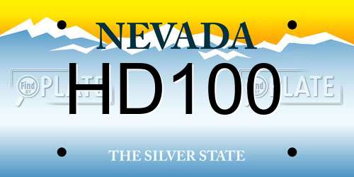 HD100 Nevada License Plate
