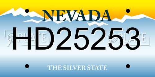 HD25253 Nevada License Plate