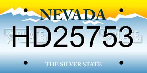 HD25753 Nevada License Plate