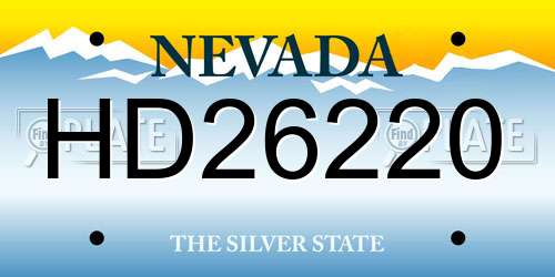 HD26220 Nevada License Plate