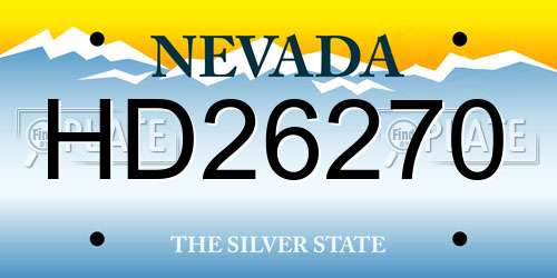 HD26270 Nevada License Plate