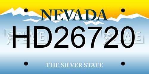 HD26720 Nevada License Plate