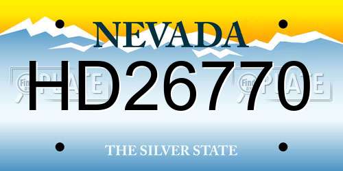 HD26770 Nevada License Plate