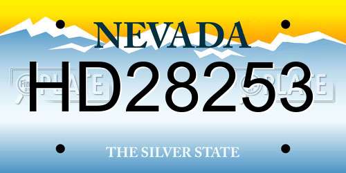 HD28253 Nevada License Plate