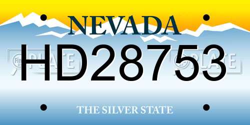 HD28753 Nevada License Plate