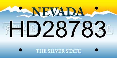 HD28783 Nevada License Plate