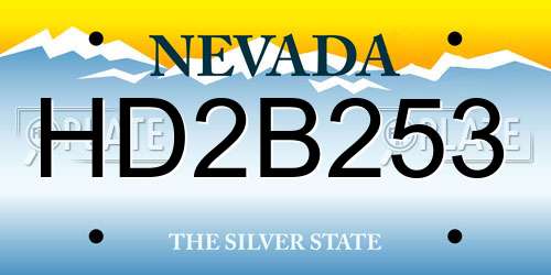 HD2B253 Nevada License Plate