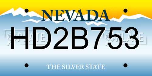 HD2B753 Nevada License Plate