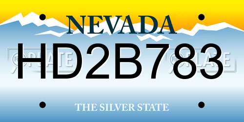 HD2B783 Nevada License Plate