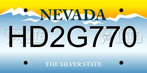 HD2G770 Nevada License Plate