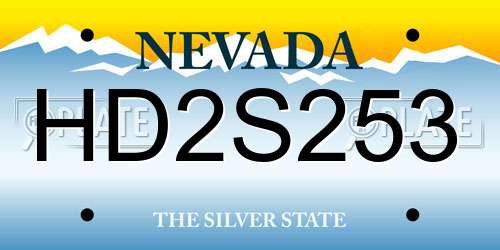 HD2S253 Nevada License Plate
