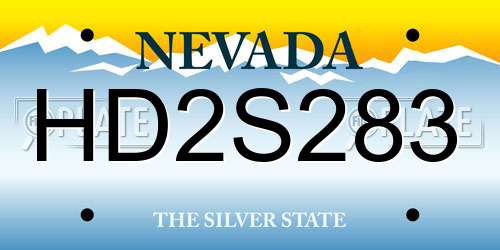 HD2S283 Nevada License Plate