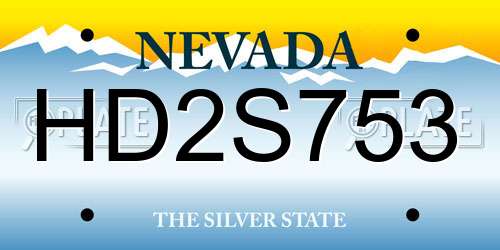 HD2S753 Nevada License Plate