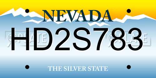 HD2S783 Nevada License Plate