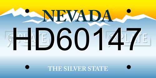 HD60147 Nevada License Plate