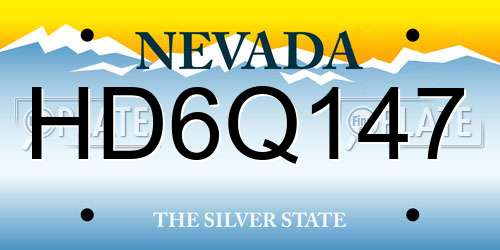 HD6Q147 Nevada License Plate