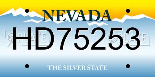 HD75253 Nevada License Plate