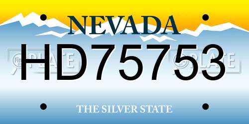 HD75753 Nevada License Plate