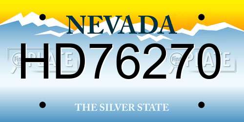 HD76270 Nevada License Plate
