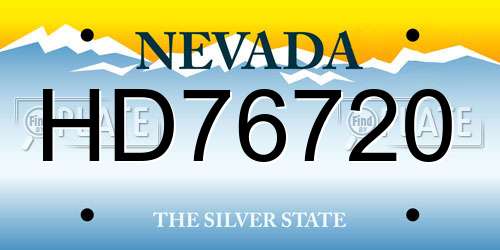 HD76720 Nevada License Plate