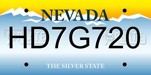 HD7G720 Nevada License Plate