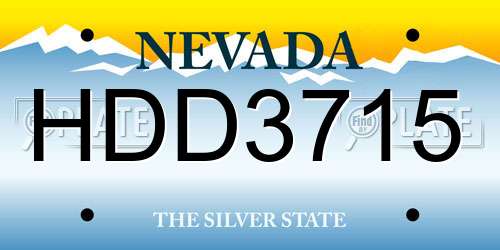 HDD3715 Nevada License Plate
