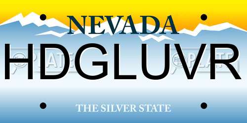 HDGLUVR Nevada License Plate