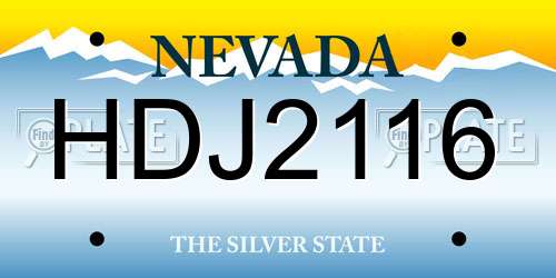 HDJ2116 Nevada License Plate