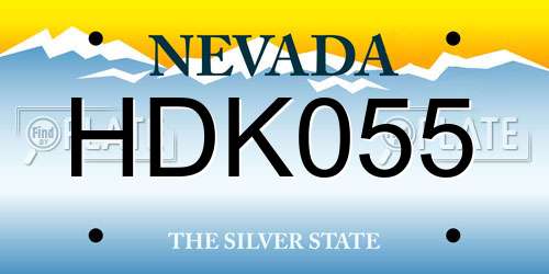 HDK055 Nevada License Plate