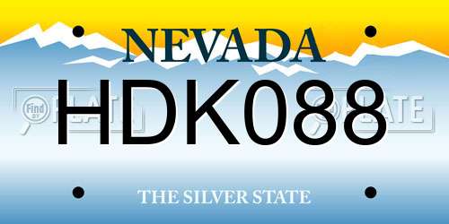 HDK088 Nevada License Plate