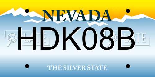 HDK08B Nevada License Plate