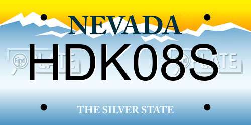 HDK08S Nevada License Plate