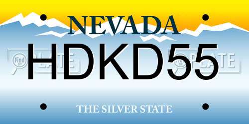 HDKD55 Nevada License Plate