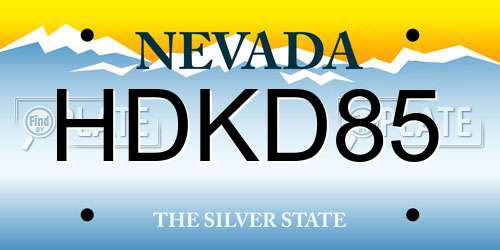 HDKD85 Nevada License Plate