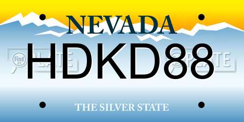 HDKD88 Nevada License Plate