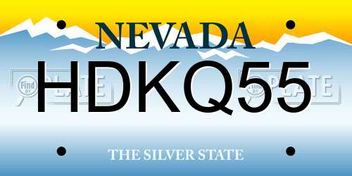 HDKQ55 Nevada License Plate