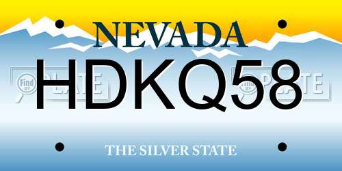 HDKQ58 Nevada License Plate