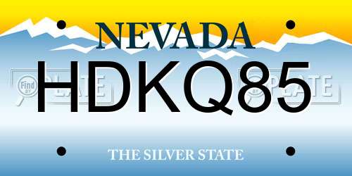 HDKQ85 Nevada License Plate