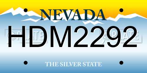 HDM2292 Nevada License Plate