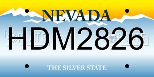 HDM2826 Nevada License Plate
