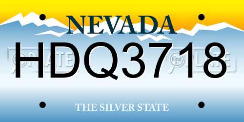 HDQ3718 Nevada License Plate