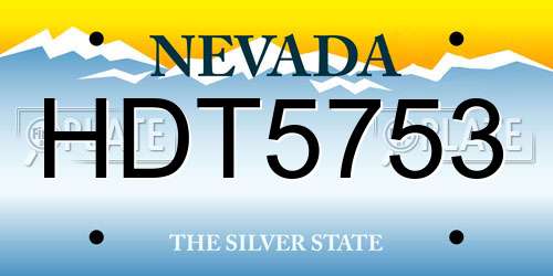 HDT5753 Nevada License Plate