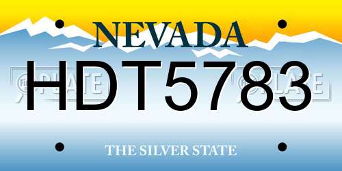 HDT5783 Nevada License Plate