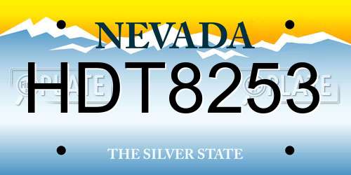 HDT8253 Nevada License Plate