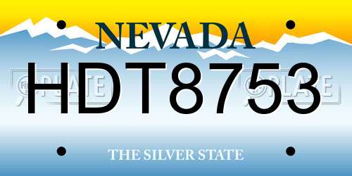 HDT8753 Nevada License Plate