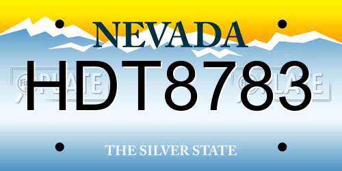 HDT8783 Nevada License Plate